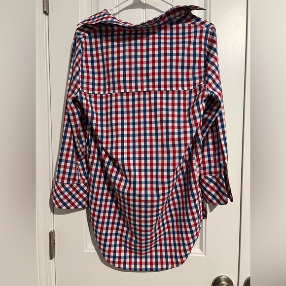 Vineyard Vines Women’s Long Sleeve Gingham Tunic Shirt Red White Blue Plaid - Picture 6 of 6